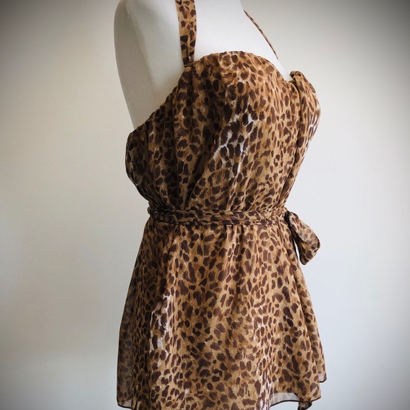 Leopard halter/strapless Top - Picture 3 of 8
